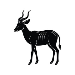 Antelope Silhouette Vector Art | Minimalist Black Antelope Illustration Design