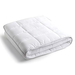 Obraz premium In-house item arrangement white background furniture asset soft quilted blanket on display