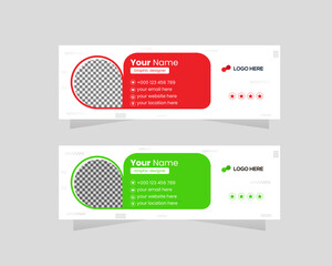 Modern minimalist email signature design template, Corporate email signature design template