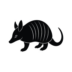 Armadillo Silhouette Vector | Minimalist Armadillo Black Design Illustration