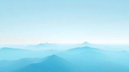 Fototapeta premium Misty Mountains With Hues of Blue Under the Azure Sky