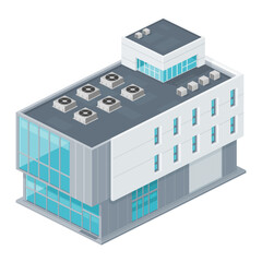 Isometric vector illustration of a modern Office building icon