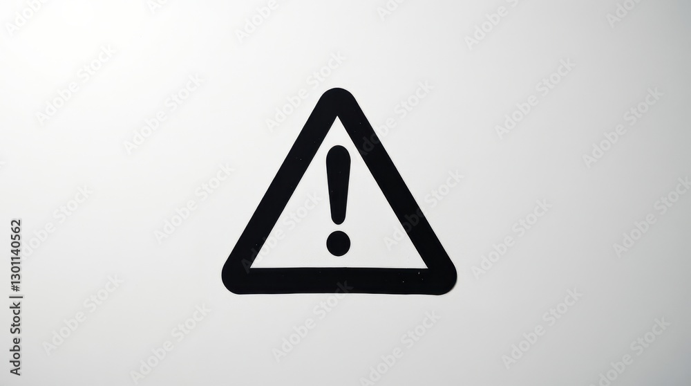 Poster warning sign displaying exclamation mark inside of triangle alerting viewer to be cautious of potent