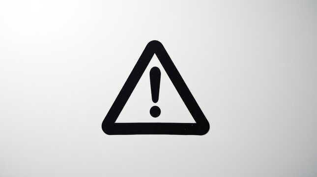Warning sign displaying exclamation mark inside of triangle alerting viewer to be cautious of potential danger.