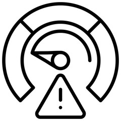 Performance Issue Alert Line Icon in Performance Strength and Management Vector Design