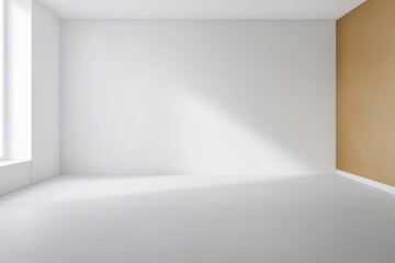 Bright and spacious interior room with soft light and minimalist design