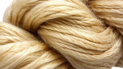 High-quality natural fiber yarn in soft beige color suitable for various crafting projects and textiles