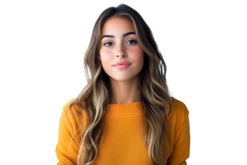 Young Uruguayan woman over isolated background and looking up