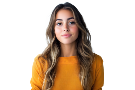 Young Uruguayan woman over isolated background and looking up