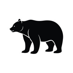 Black Bear Silhouette Vector Art Illustration | Black Bear Minimalist Black Bear Design