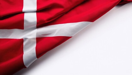 Flag of Denmark displayed on a surface in a vibrant setting conveying national pride