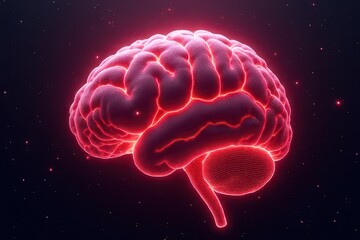 Surreal Brain of Glowing Quantum Nodes: Floating in a Starry Void
