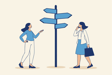 Business decision making, career path, work direction or choose the right way to success concept, confusing businessman looking at multiple road sign with question mark and thinking which way to go.