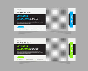 Digital marketing agency Facebook cover photo design with creative shape or web banner for digital marketing business