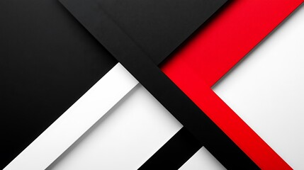 Abstract Bold Geometric Design with Red White and Black Contrast