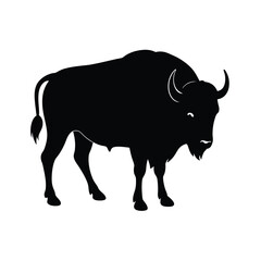 Buffalo Silhouette Vector Art Illustration and Buffalo Minimalist Black Design