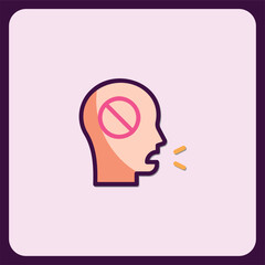 No Talking Icon, Stop Spreading Rumors or Gossiping
