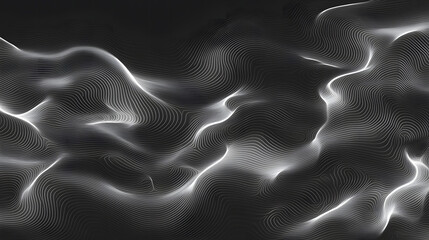 Naklejka premium Abstract Digital Wave: A visually captivating abstract composition featuring flowing digital wave, a symphony of light and shadow.