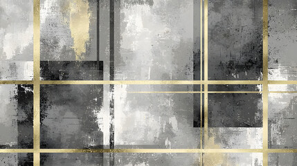 Abstract Elegance: A stunning abstract composition, seamlessly blending shades of gray and splashes of gold, creating a captivating visual experience. 