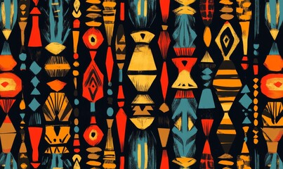 Fototapeta premium Abstract shapes with vibrant colorful patterns.