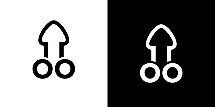 logo combination of two letters O forming a dick