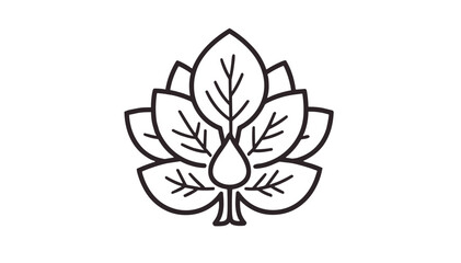 Obraz premium Stylized leaf illustration with water droplet
