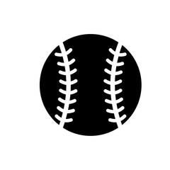 Baseball ball Silhouette featuring thinner stitching.