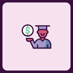 Student Finance Icon, Education and Investment