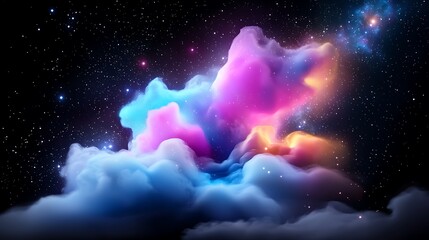 Obraz premium Abstract Cosmic Nebula With Deep Blues And Purples