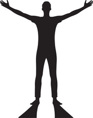 standing with arms stretched wide vector,