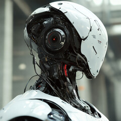 Fototapeta premium s0158887887054_Image_of_a_sci-fi_robot_with_intricate_AI-design_b3a5ca95-a2d8-40e0-a71f-42e5f06b5add_1