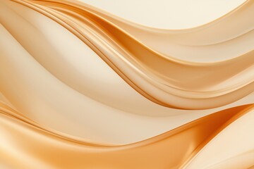 Obraz premium Minimalist warm ochre abstract waves flowing into a smooth desert-inspired neutral gradient