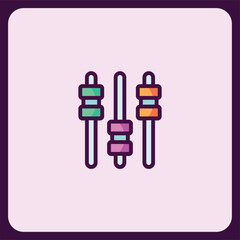 Colorful Audio Mixer Control Icon Interface Design