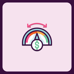 Adjustable Budget Financial Meter Icon Illustration