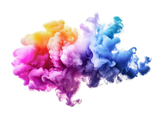 Colorful smoke swirling in vibrant patterns for creative backgrounds and design purposes, cut out
