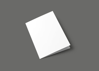 Blank Folded Card Mockup on Gray Background