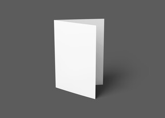 Blank Folded Card Mockup on Gray Background
