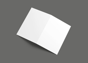 Blank Folded Card Mockup on Gray Background
