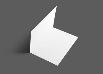 Blank Folded Card Mockup on Gray Background