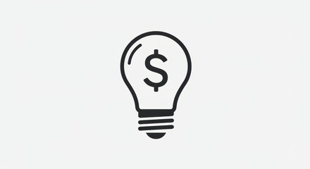 Light Bulb with Dollar Sign Inside