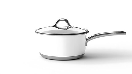 Obraz premium Cooking pot asset on white background in-house item furniture modern kitchen environment minimalist viewpoint
