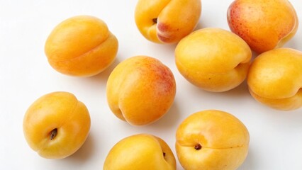 Apricots on White Background
