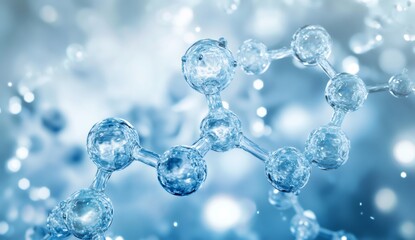 Molecular Marvels: A captivating depiction of molecules floating within an ethereal lightscape. It's a visual journey into the heart of scientific beauty, perfect for inspiring curiosity.