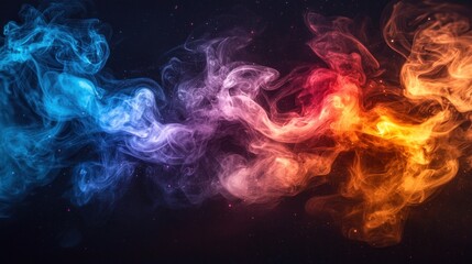 Fototapeta premium Colorful Smoke Swirls and Flows with Artistic Light Effects Background