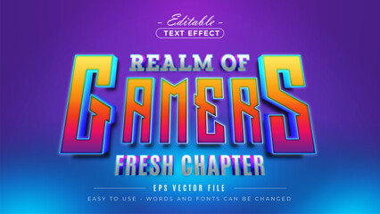 Obraz premium Gamers 3d text effect Fully Editable.