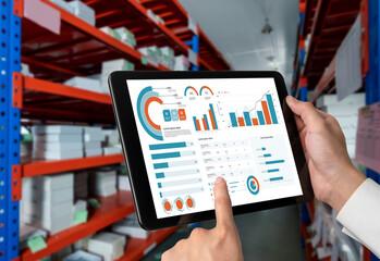 Business data dashboard provide business intelligence analytic for marketing strategy planning snugly with big data set to analyze customer demands and foreseeing business future