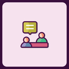 Two People Talking Icon, Communication and Dialogue Symbol