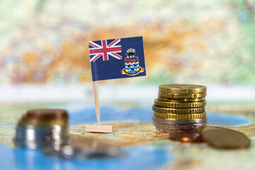 Cayman Islands Flag With Coins