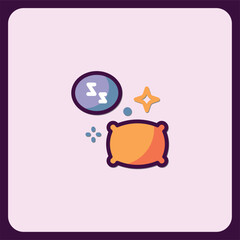 Sweet Dreams Pillow Icon Design for Sleep and Rest