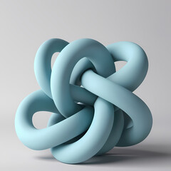 Abstract minimalist background with Group of twisted shapes. 3d render. 